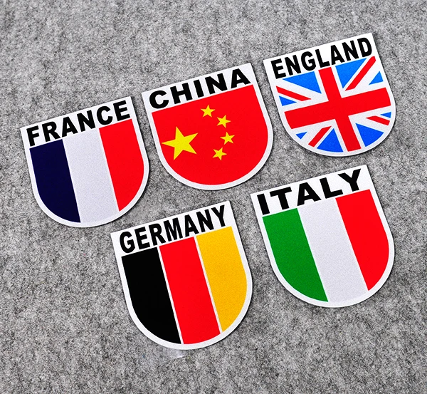 National Flag France Italy England Italy China Car Rear Decals Reflective PVC Vinyl Auto Trucks Body Decoration Sticker