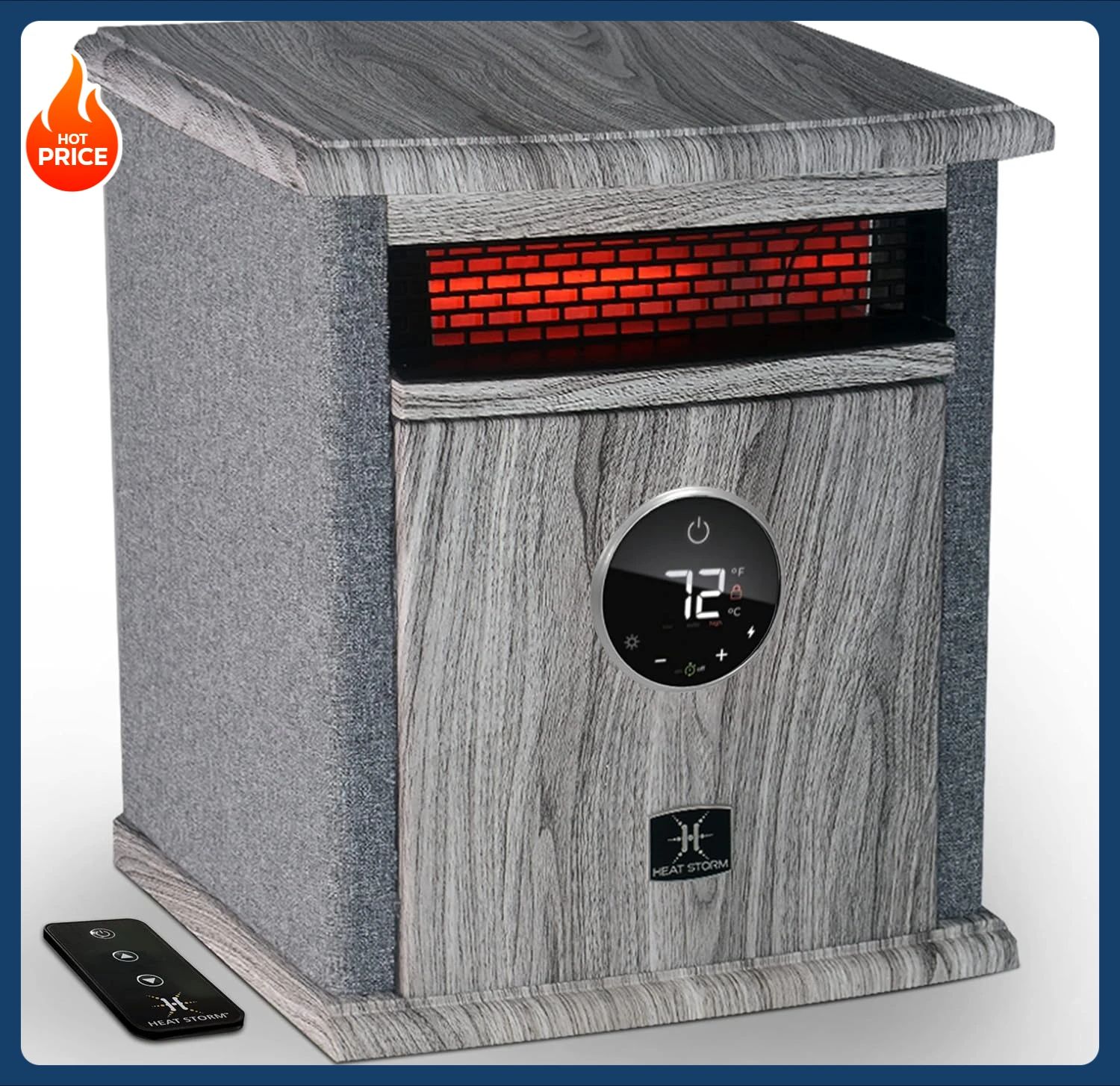 

[Limited Time Offer!]HS-1500-ILODG Cabinet Heater, 15" H x 13.5" W x 11" D, Gray