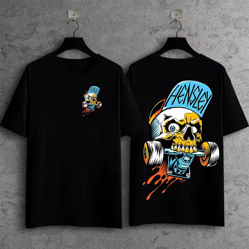 

Summer Skateboarding Street Fashion Cartoon Printed Short-sleeved T-shirt Y2K Sporty Casual Street Wear Top
