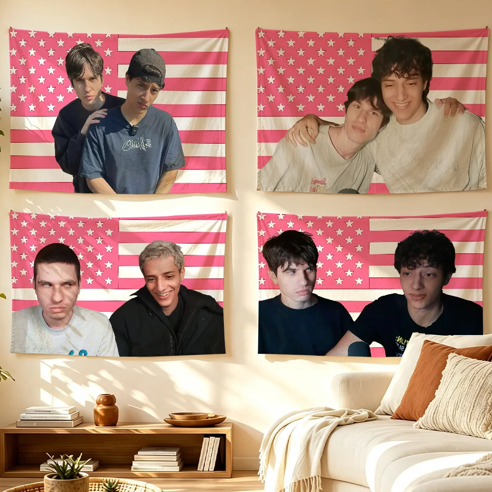 Hamza and Martin S-Slushy N-Noobz-S flag Room Decoration Wall Tapestry Hanging Aesthetic Bedrooms Advertising Banner