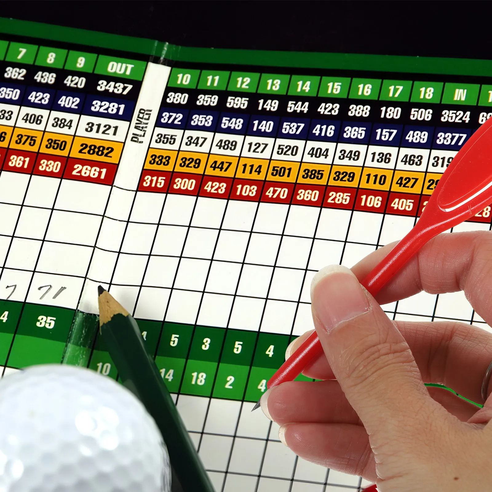 Golf Scoring Pencils 20 Pack Ergonomic Comfort Grip Smooth Writing for Scorecards Teachers Beginners