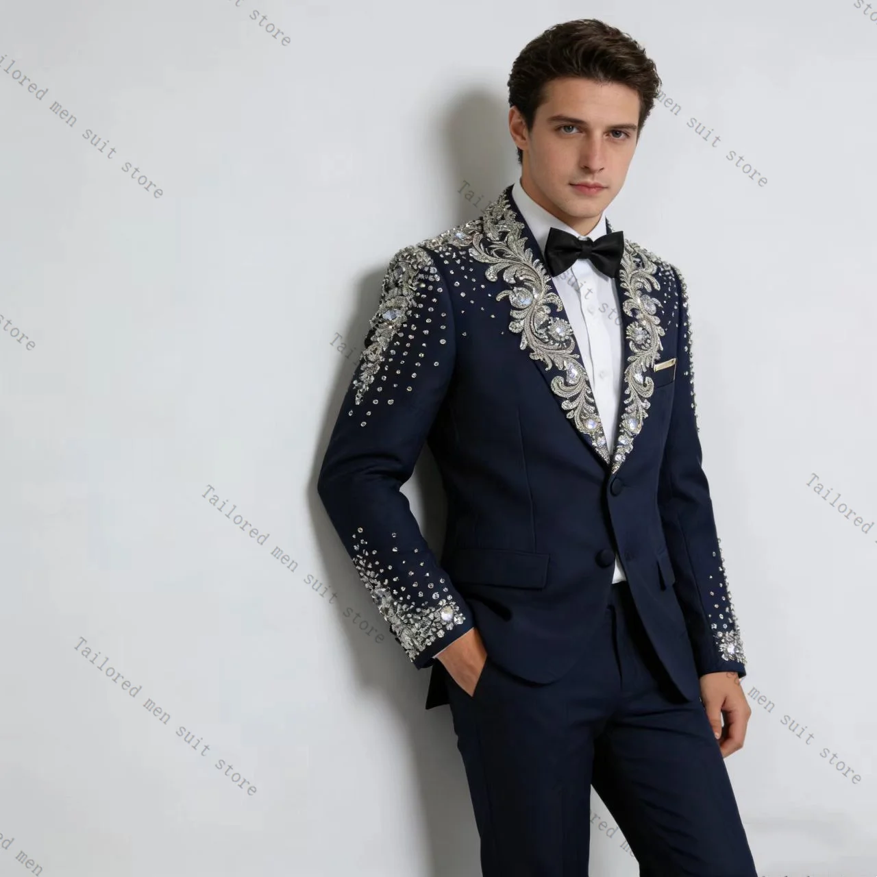 

Luxury White Cotton Men Suits Pants Set 2 Pcs Blazer+Trousers Groom Wedding Tuxedos Jacket Formal Office Business Coat Outfit