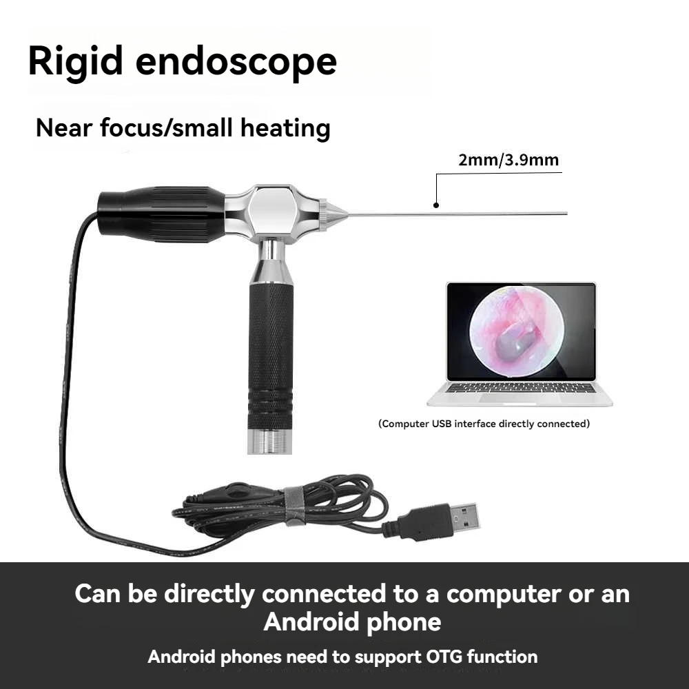 Endoscopio de poste duro inteligente de 100wHD Pixel, otoscopio USB de 2/3,9mm, endoscopio Industrial para teléfono móvil y ordenador Android Hongmeng
