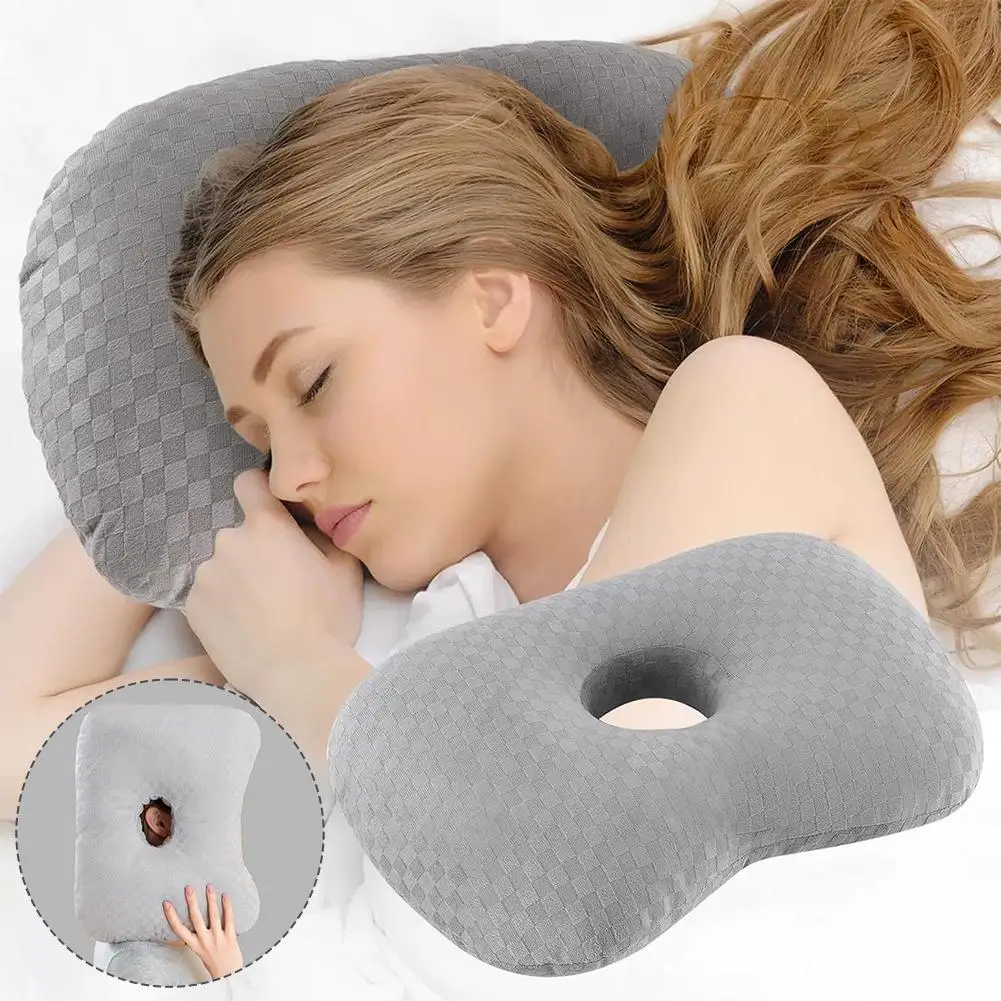 

1pc Ear Piercing Pillow for Side Sleepers, CNH and Ear Pain Ear Inflammation，with an Ear Hole Sleeping Pillow, Ear Guard Pi T3N6