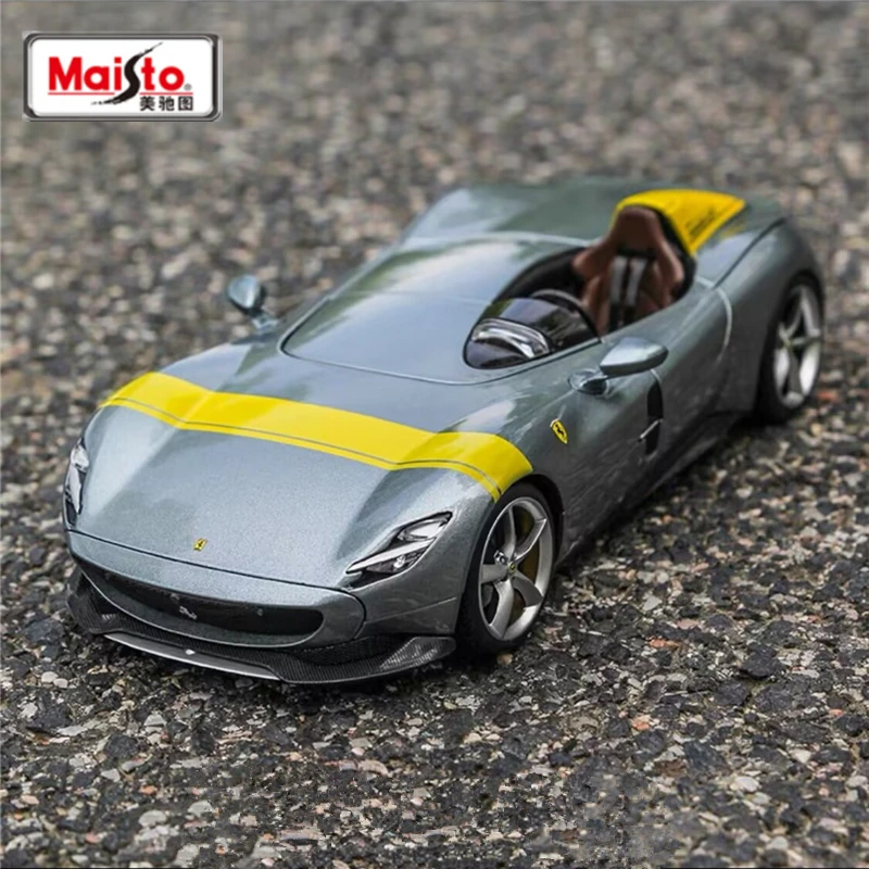 Burago 1:24 Ferrari Monza SP1 Alloy Concept Sports Car Model Diecasts Metal Racing Car Model High Simulation Childrens Toys Gift