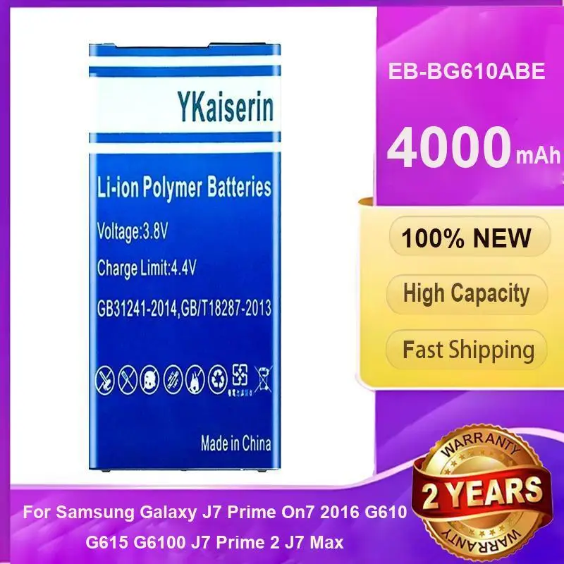 

YKaiserin EB-BG610ABE 4000mah Replacement Battery For Samsung Galaxy J7 Prime On7 2016 G610 G615 G6100 J7 Prime 2 J7 Max