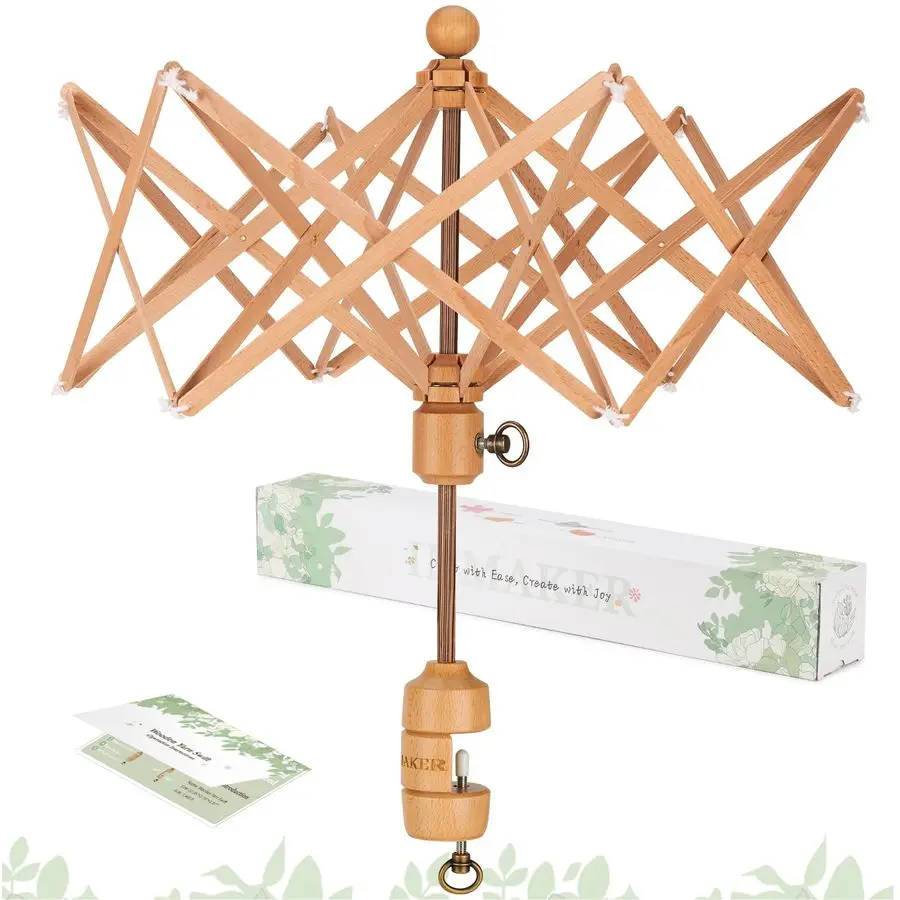 

Yarn Swift, Wooden Yarn Umbrella SwiftCrochet Accessories for Winding, Cool Gifts for Crocheters and Knitting Lovers