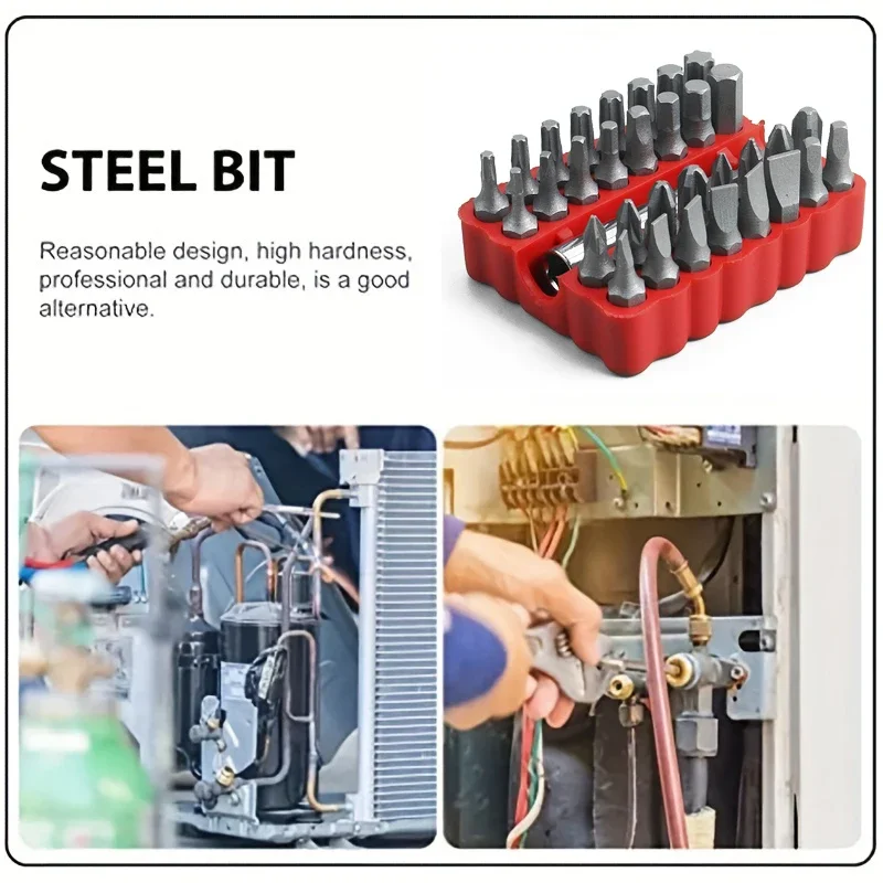 33pc Professional Security Bit Set - Tamper-Proof Multi-Type Screwdrivers with Magnetic Bit Holder - Essential Tools for Home Re image 5
