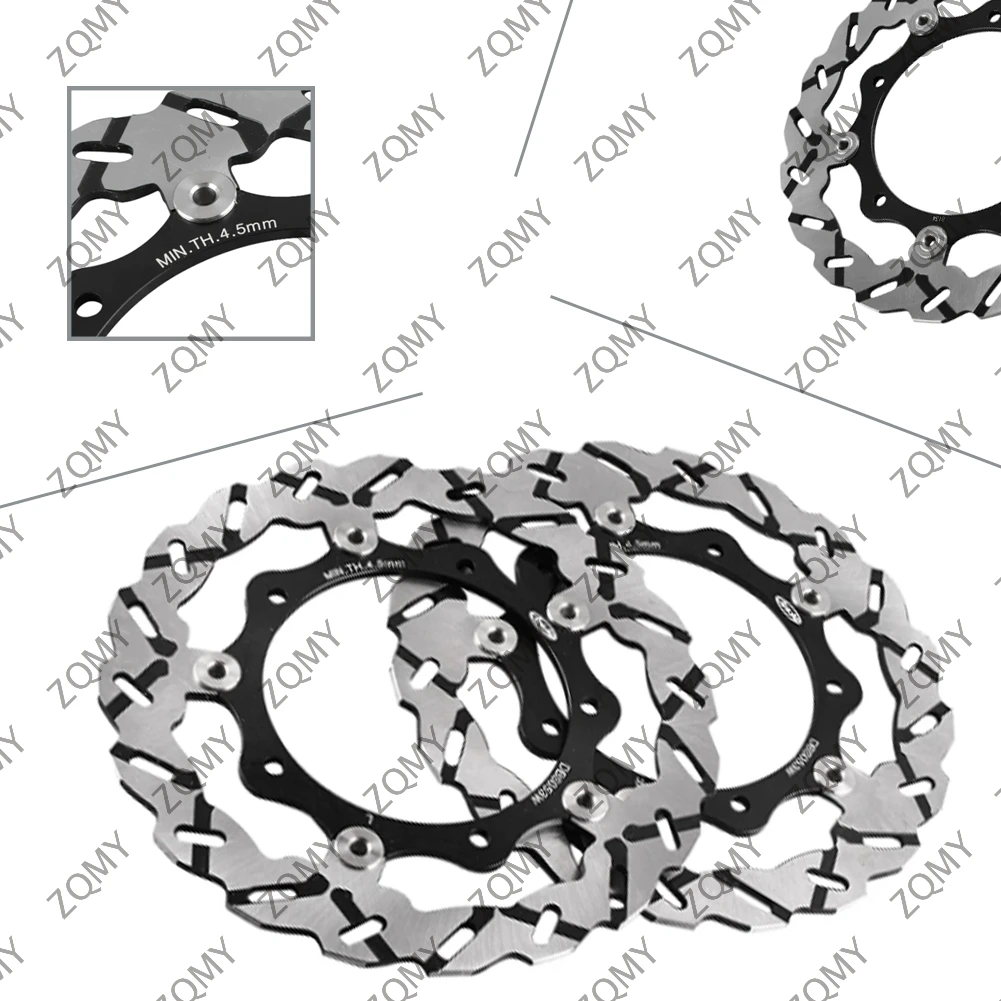 Motorcycle Front Brake Disc Rotors For Yamaha X-MAX YP R 125 250 & XP T-MAX 500 2004 2005 2006 2007 Black 2PCS