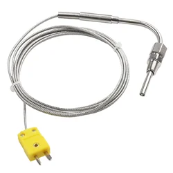 2M K-Type Thermocouple Control Thread Sensor Insulation Male Plug EGT Stainless Steel Thermocouples Adjustable Pressure Lock