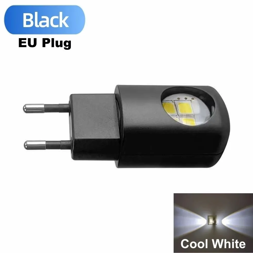 Auto Light Sensor LED Night Light Eye-Friendly Soft Glow ABS Plug-In Wall Lamp Easy Plug-In Installation Energy Efficient
