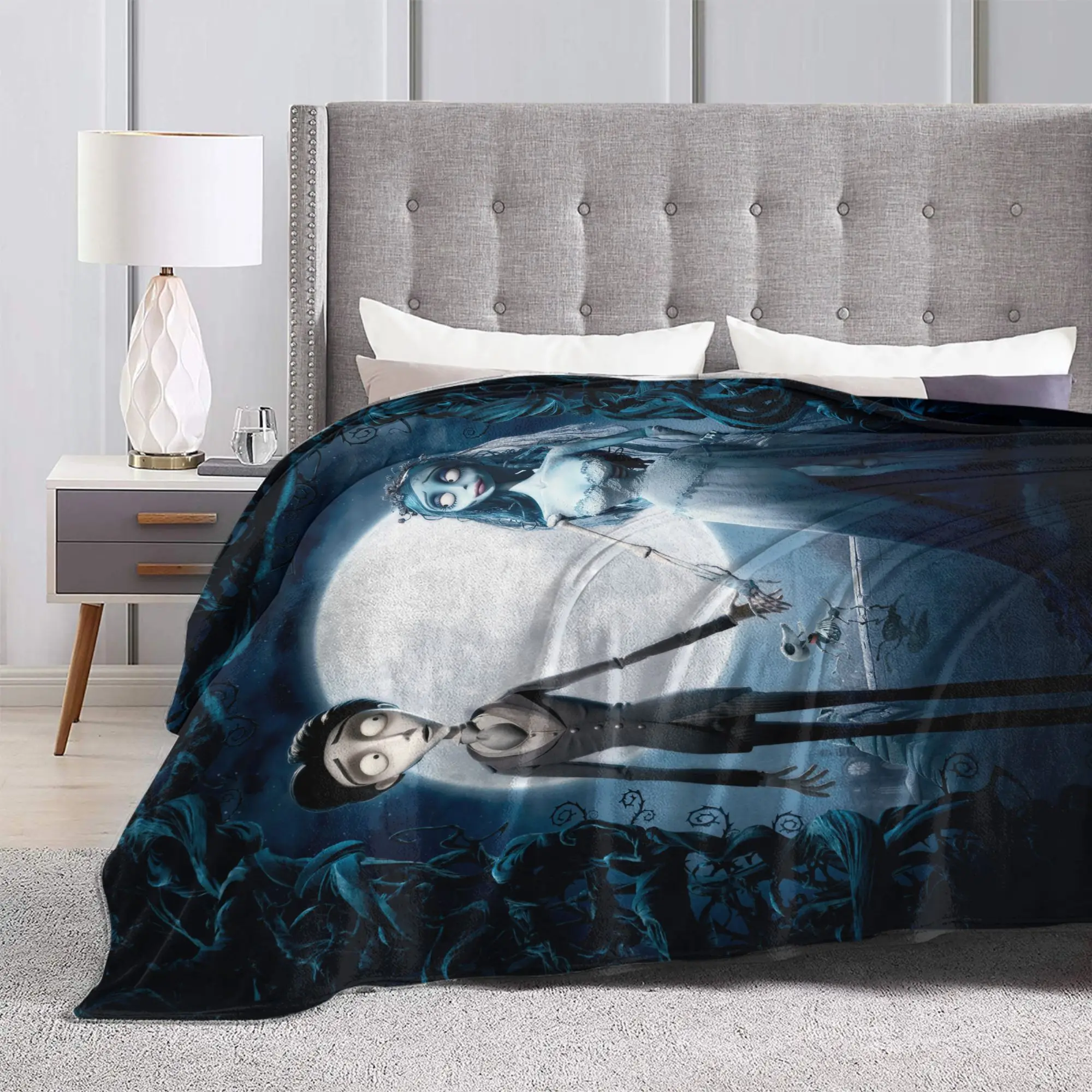 جثة العروس إميلي وفيكتور بطانية الفانيلا كل موسم متعددة الوظائف سوبر الدافئة رمي بطانية للمنزل سيارة المفارش #6