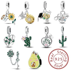 925 Sterling Silver Sweet Cute Sunflower Flowers Plant Charms Bead Diy Bracelet Necklace Making Gift Of High Quality Jewelry