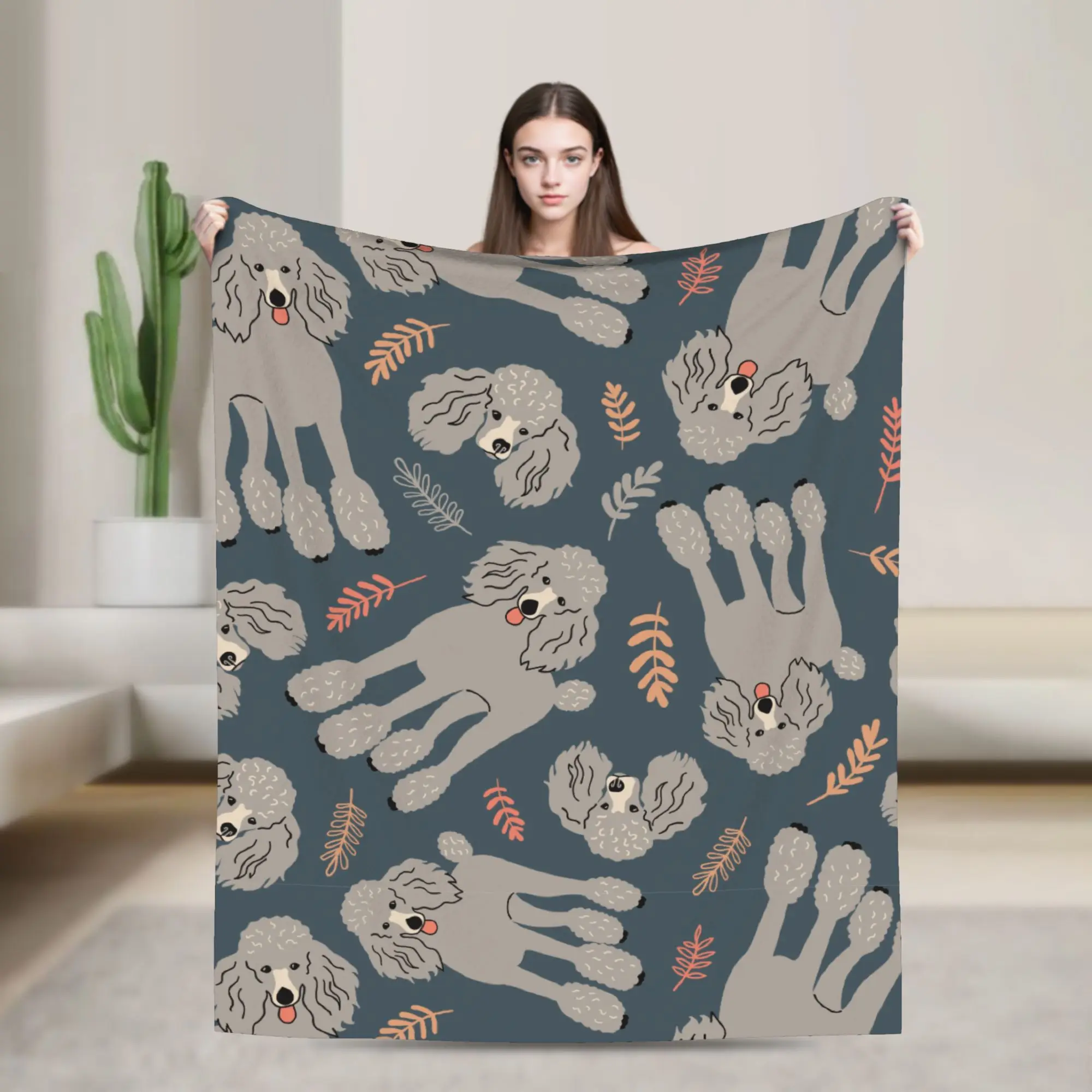 Poodle Blanket Fleece Gift for Animal Dog Lover Super Soft Throw Blanket for Bedroom Sofa Bedroom Quilt