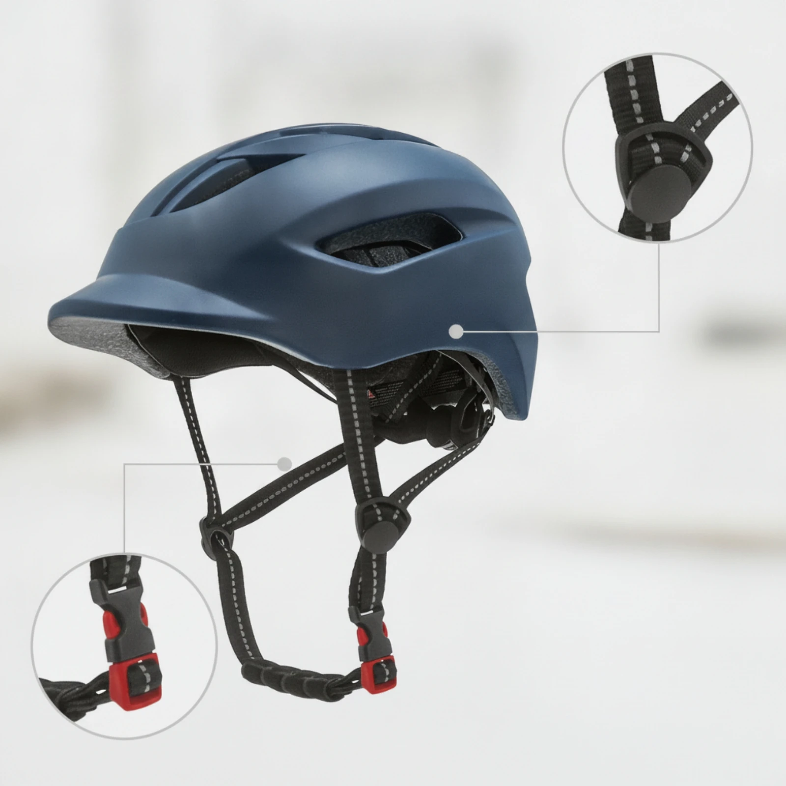 Bike Helmet with Tail Light Streamlined Commuter Helmet with Visor Adjustable Lightweight for Commuters, City Commuting