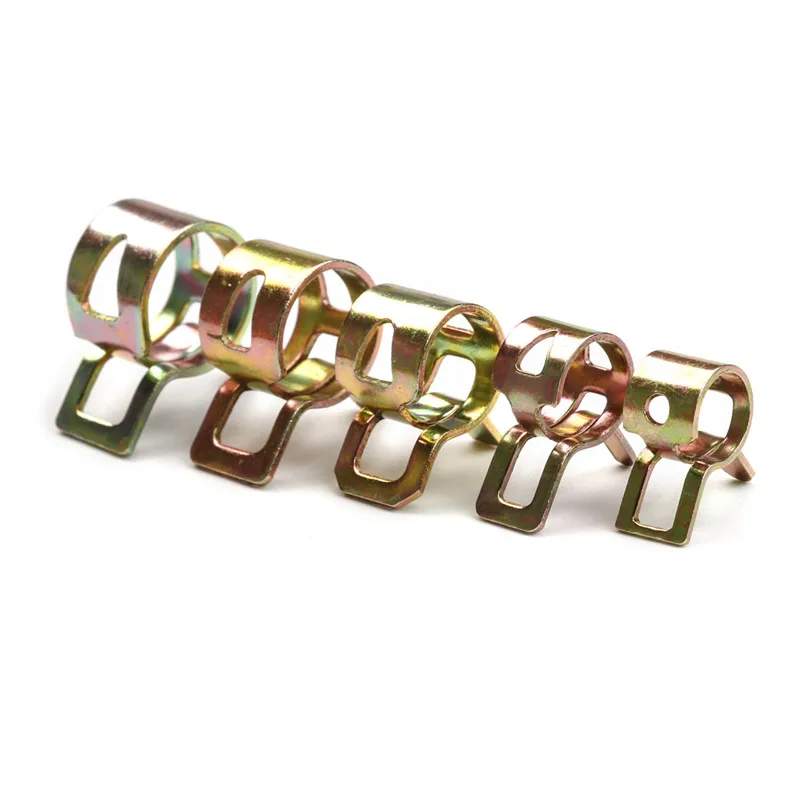 75/100 pces braçadeiras de mangueira de mola inoxidável 6-22mm zinco chapeado clipe de linha de combustível mangueira tubo de água tubo de ar grampos de fixação braçadeira de tubulação