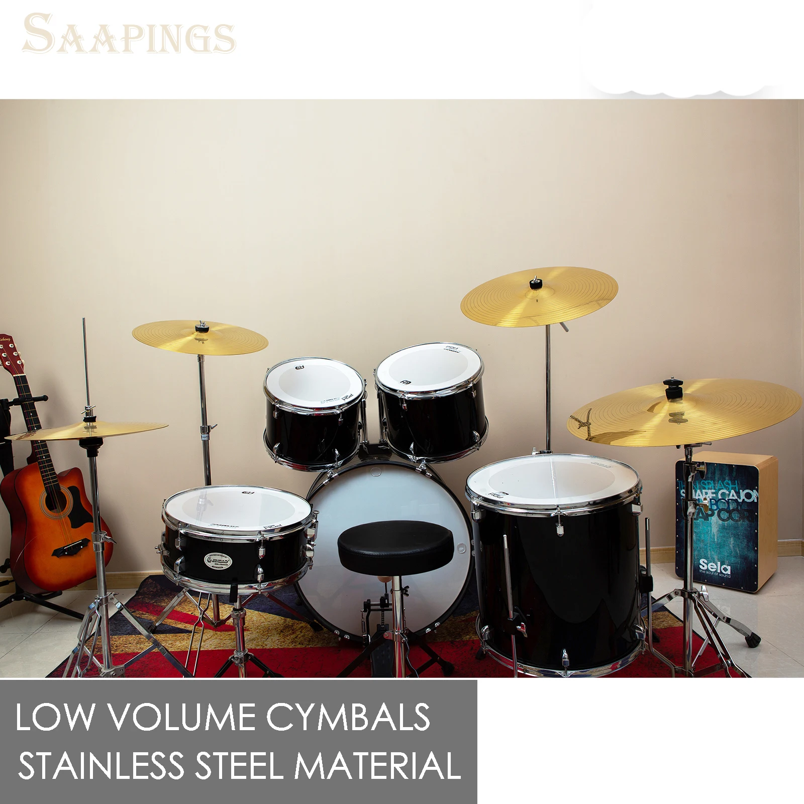 Cymbal Pack, Cymbal Set For Practice 14''/16''/18''/20'' (5 Pcs) | FREE Cymbal Bag