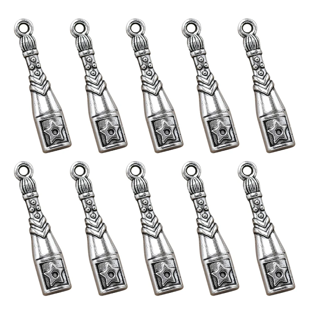 

10 PCS Charm Pendant Bottle Charms for Jewelry Making Ancient Silver Pendants
