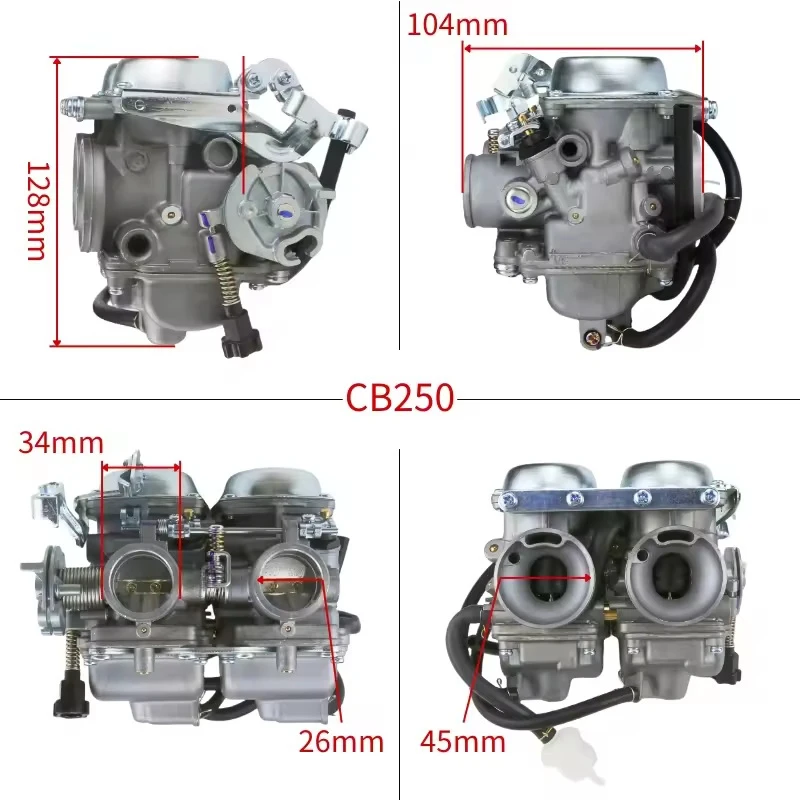 PD26JS 26MM 250CC Carburetor for Honda Rebel 250 CB250 CMX250 CA250 CBT125 Twin Cylinder Motorcycle Carburetor 250CC