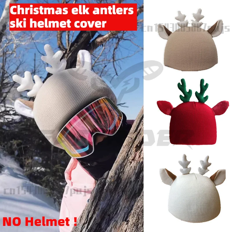 esqui-personalizado-criancas-adulto-capacete-bone-capacete-decoracao-natal-elk-chifres-capa-de-capacete-de-esqui