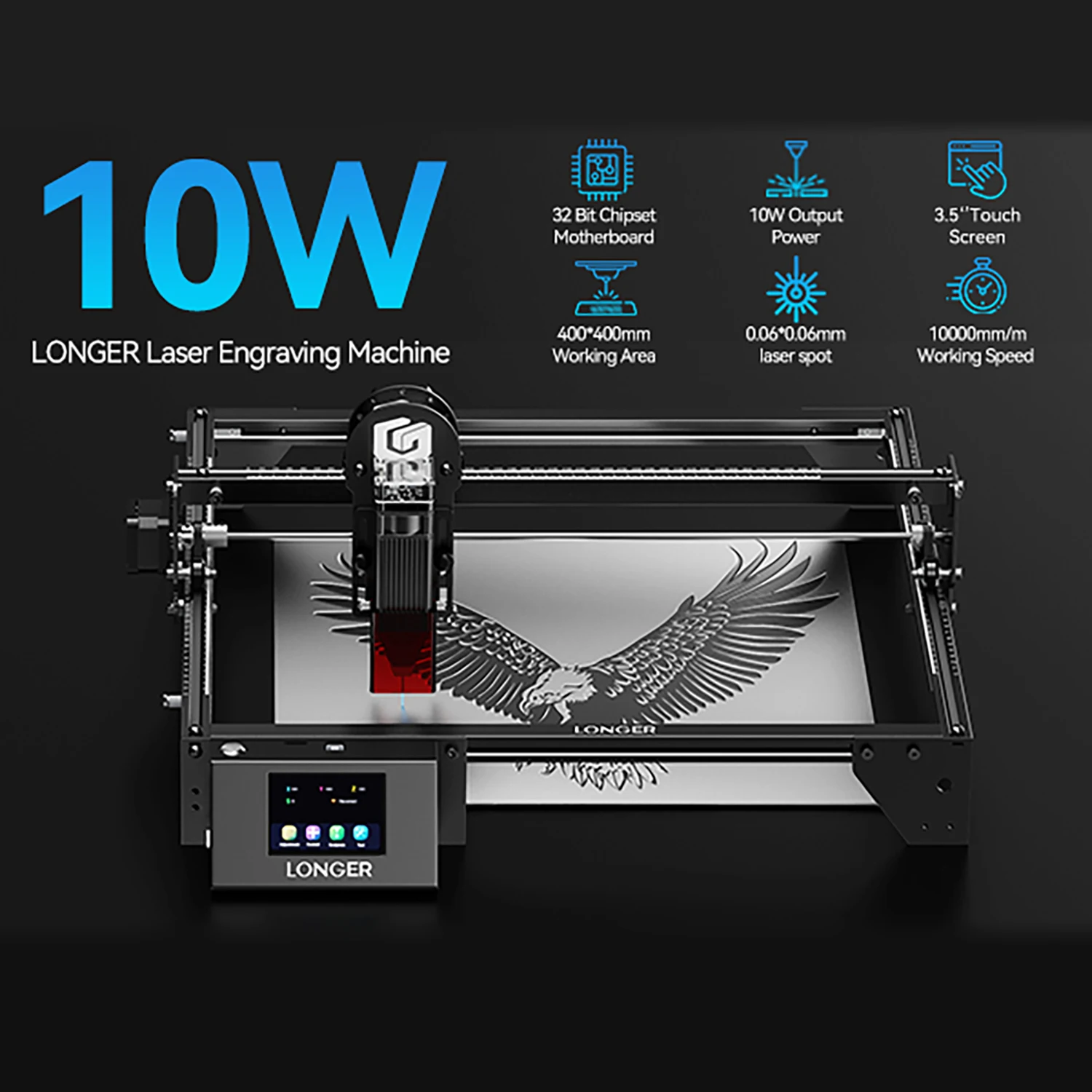 RAY5 10W Laser Cutting Engraving Machine WiFi/USB/APP/TF card Desktop co2 DIY CNC KIT Engraver Cutter Tools + Protective Goggles