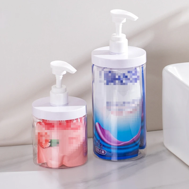 500/1000ml Soap Dispenser Bathroom Sink Shower Gel Shampoo Lotion Facial Cleanser Foamer Pump Refillable Clear Bottle