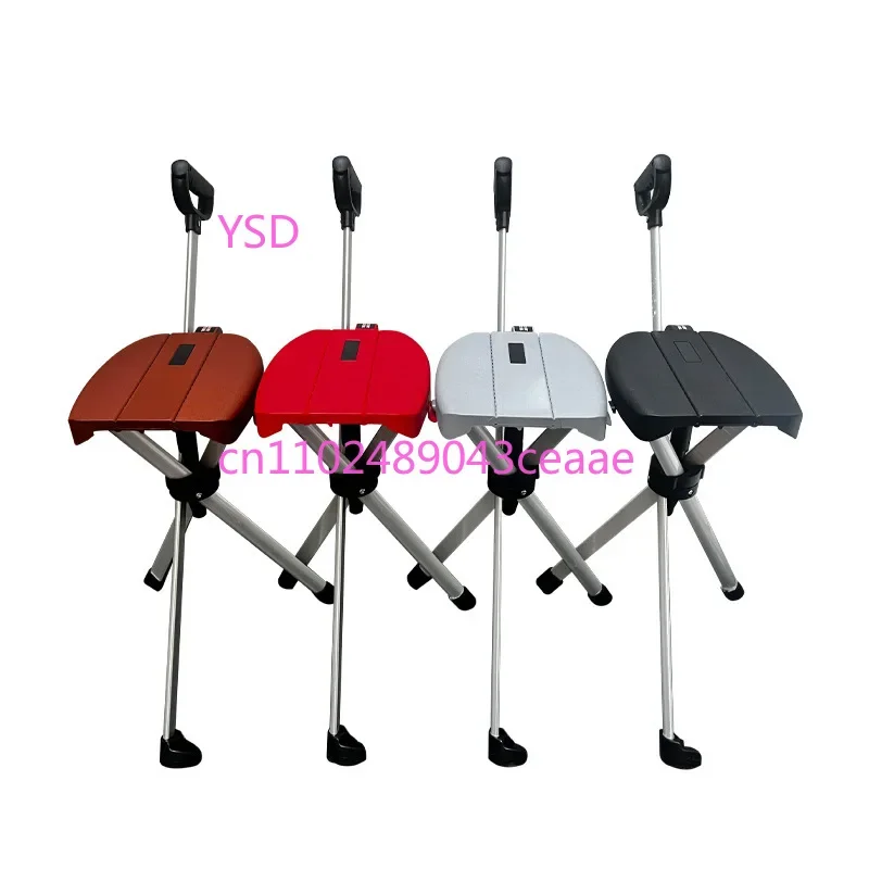 Folding Multi-Functional Cane Stool - Lightweight, Non-Slip for Elderly & Disabled, Ideal for Walking, Mountaineering