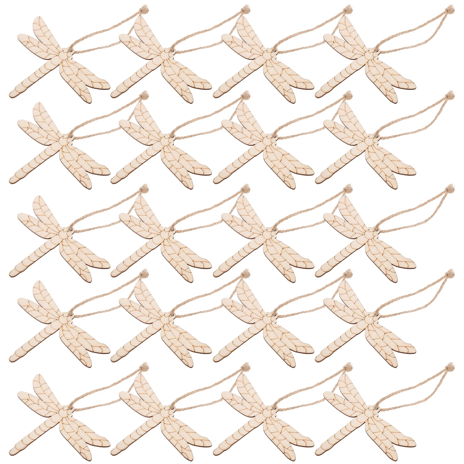 

20 Pcs Dragonfly Decorations Wooden Craft Supplies for DIY Projects Party Wedding Accessories Bamboo Garden Outdoor nament Art