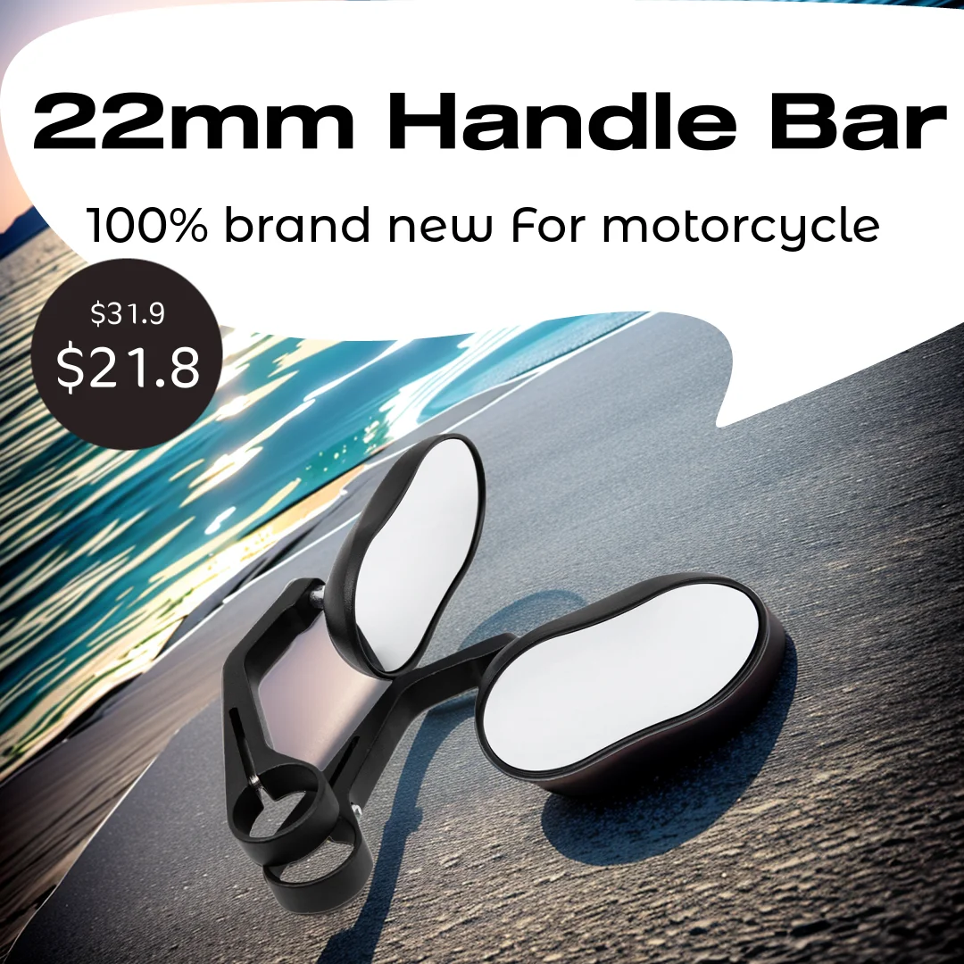 22mm (7/8'') CNC Aluminum Motorcycle Handle Bar End Rearview Side Mirrors Racer For Sports Bikes Street Bikes Choppers Cruisers