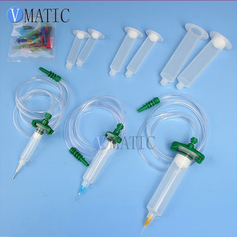 Free Shipping Promotional Liquid Dispenser Solder Paste Adhesive Glue Pneumatic Syringe & Barrel Adapter With Dispensing Needle