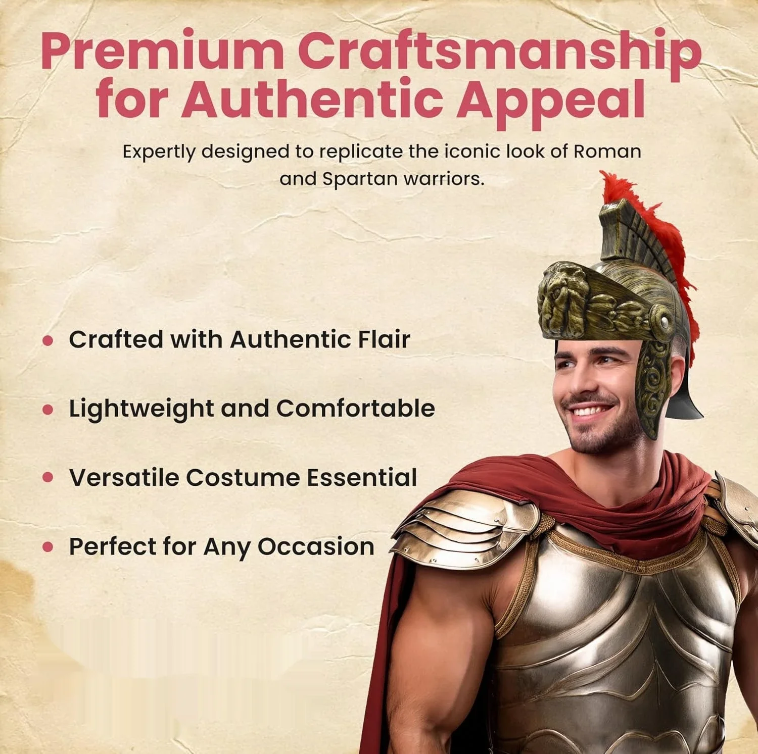 Halloween kostuums Trojan Legion helm volwassen Sparta Romeinse helm met rode nep veren pluim Griekse gladiator kostuumhelmen