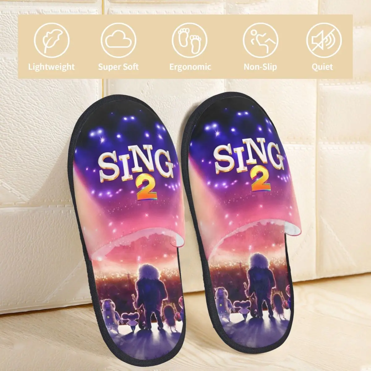 Winter Furry Slippers Movie Sing 2 Cartoon Accessories Household Fur Slides Slippers Indoor Musical Comedy Cozy Non-skid Slides