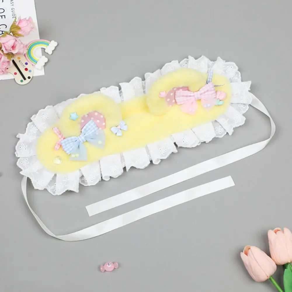 

Sweet Bow Cat Ears Headband Lace Furry Bear Ear Hair Band Headwear Polka Dot Lolita Bandeau Lolita Accessories
