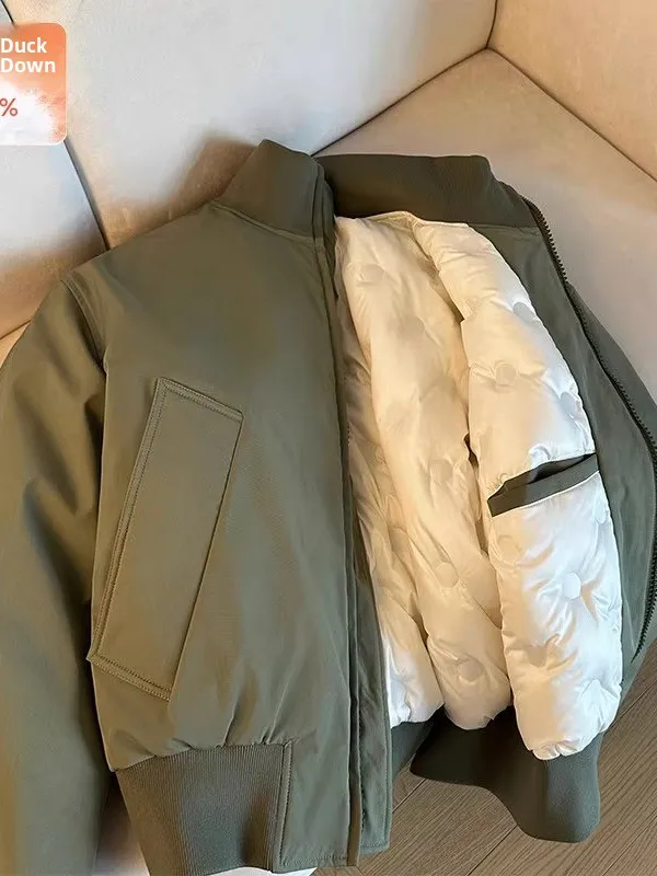 

American Sle Thiened Winter Bomber Jaet Men's Flight down Jaet Baseball Coat Outerwear Warm ape Workwear Cotton