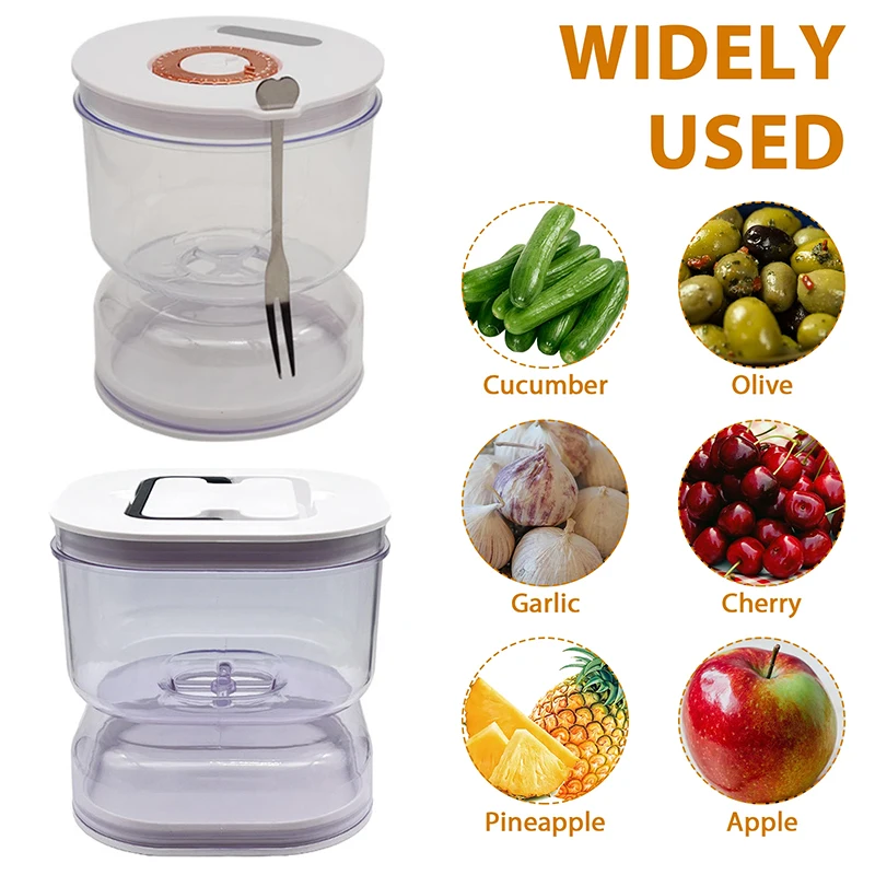 

Pickle Jar Wet Dry Dispenser Food Storage Container Olive Hourglass Jar Juice Separator Kitchen Storage Box Cucumber Container