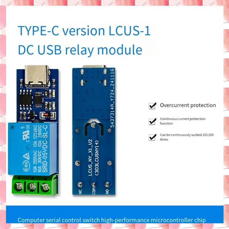 JAJA TPYE-C Interface LCUS-1 Module de relais USB commutateur de commande Intelligent USB relais de Port série