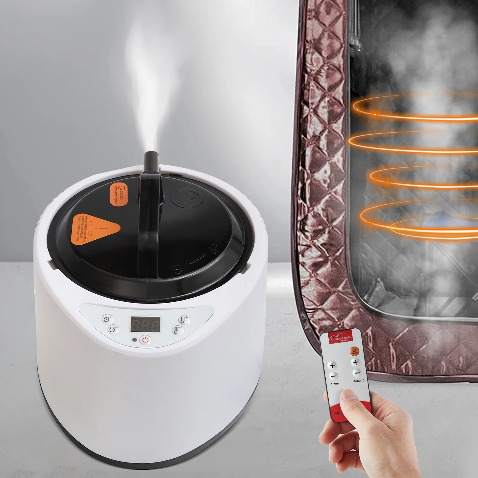 Machine à vapeur de sauna portable avec télécommande, 2L, SPA, Domestique, Salon
