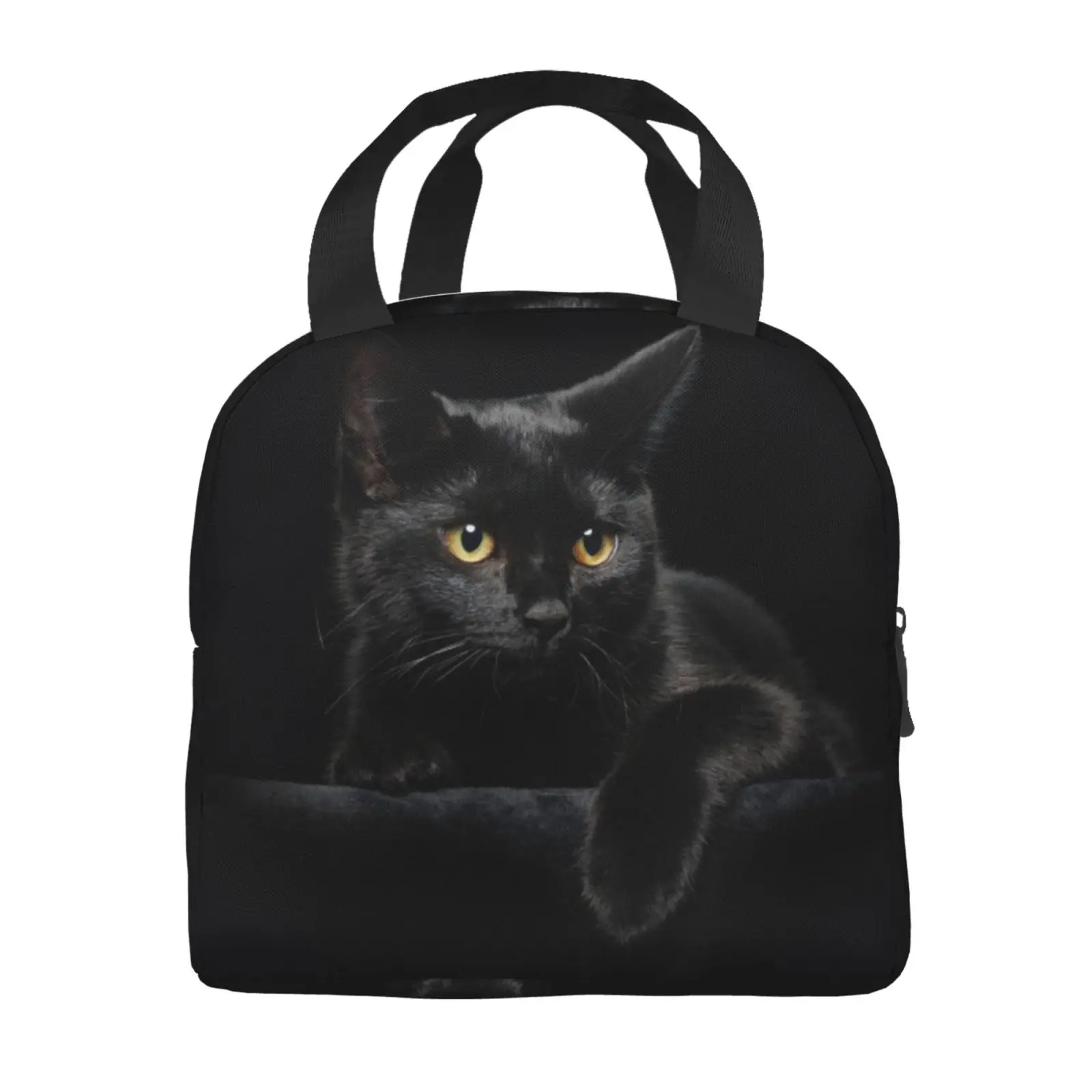 Black Cat Lunch Box for Girls Insulated Cute Lunch Bag School Lunch Bags Reusable Lunchboxes Snack Bag Kawaii Lunch Box