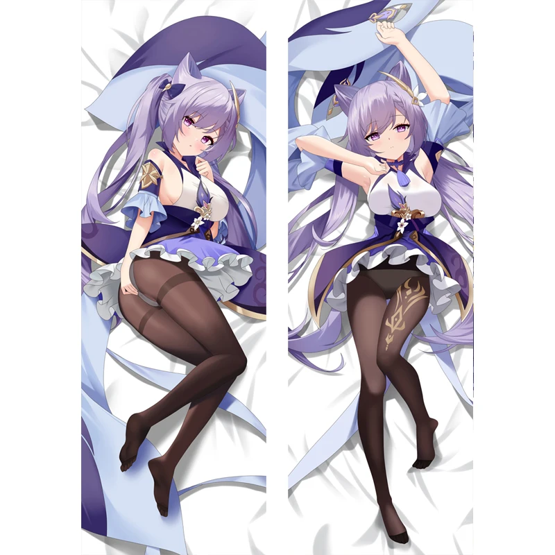 

Newly Design Hot Game Genshin Impact Anime Keqing Dakimakura Pillow Case Peach Skin Pillowcase