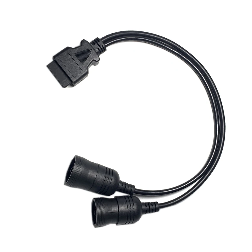 Hot Car Truck Y Cable OBD OBD2 16pin Female To J1708 6pin/ J1939 9pin OBDII 60CM Cable Diagnostic Adapter