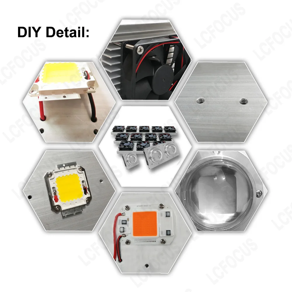 Imagem -05 - Ventilador de Radiador de Alumínio com Refrigeração Led Sistema de Resfriamento de Radiador Led Luz de Cultivo Luz de Aquário Adequada para 20w 30w 50w Contas de Lâmpada Led Chip