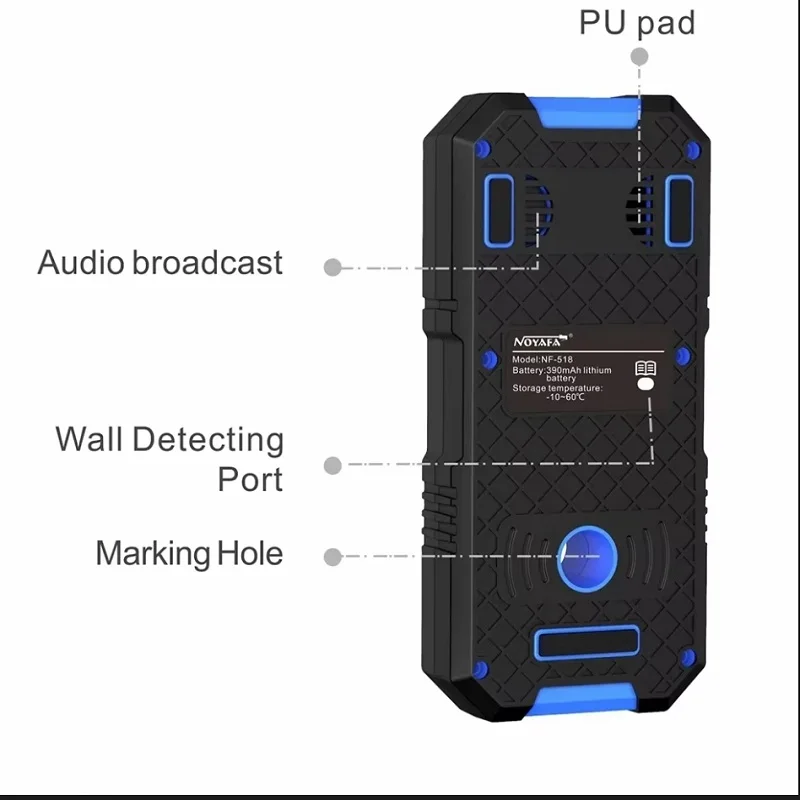 NF-518 Ponbos Professional Metal Detector LCD HD Digital AC Wood Stud Finder Undeground Wall Scanner Cable Wires Depth Tracker