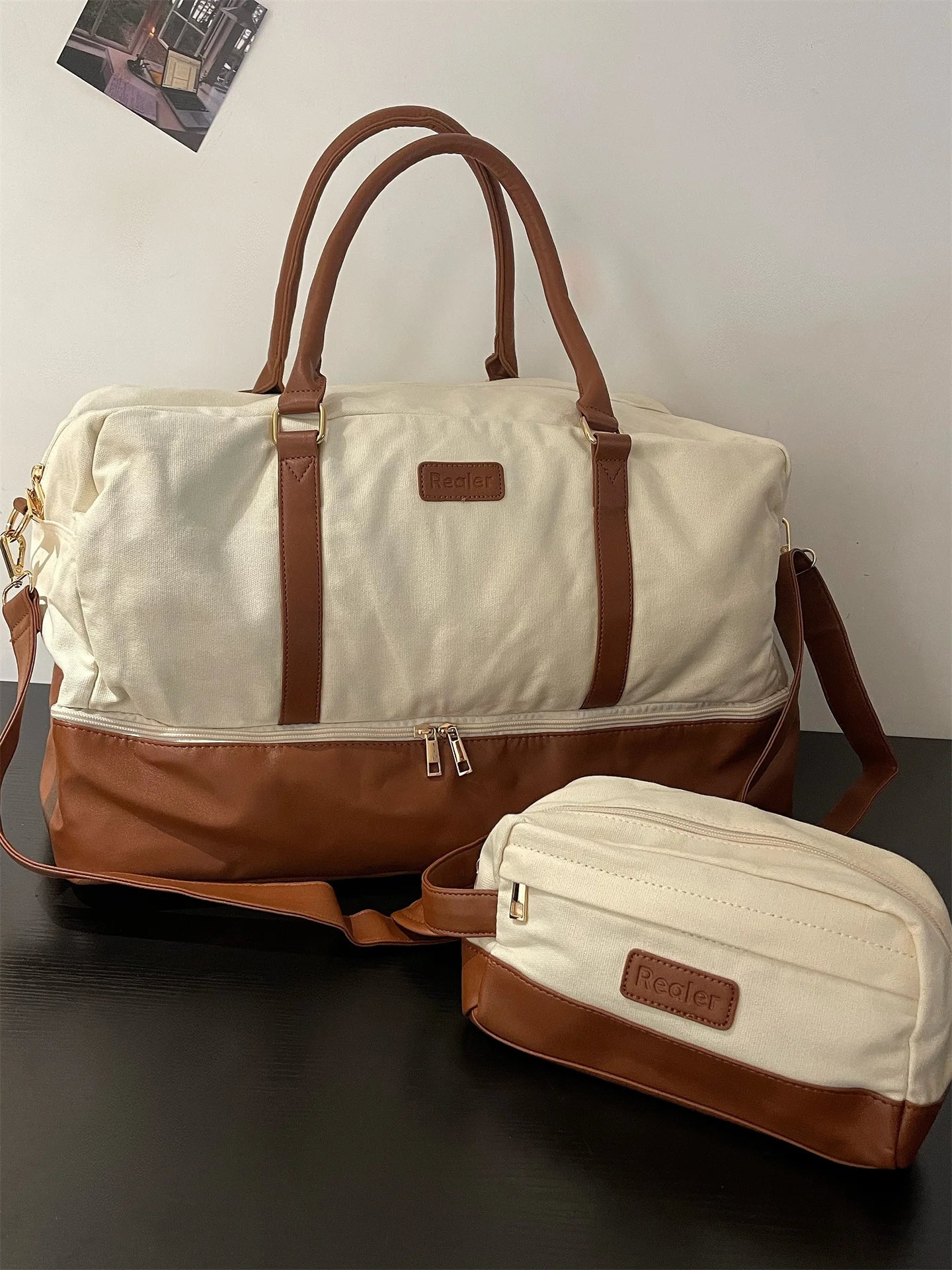 

Большая холщовая сумка Capaci Fitn, легкая портативная сумка для путешествий, женская повседневная сумка на молнии, прямоугольная ...