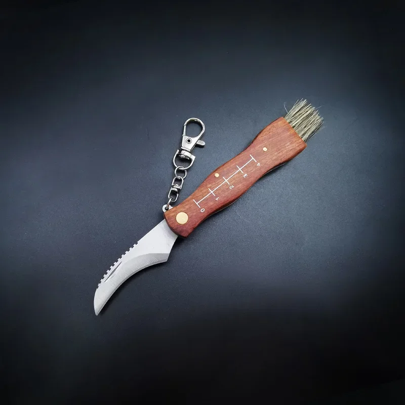 Outdoor Multifunction Folding Mushroom Knife High Hardness Portable Survival Jungle Picking Tools Knives Wooden Knife Handle