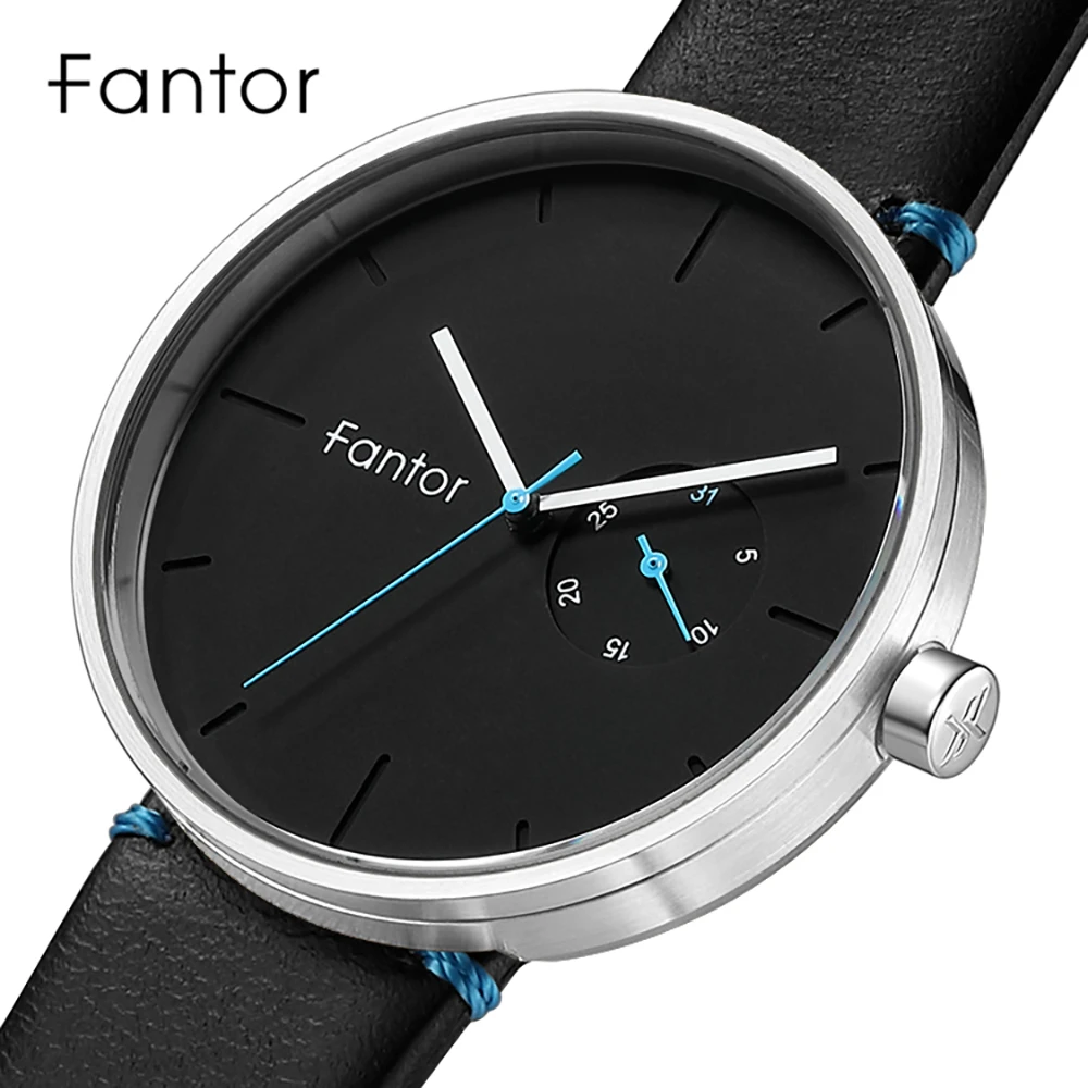 Fantor Men's Minimalist Stylish Luxury Brand Casual Quartz Wristwatch Business Sport Leather Watch for Man