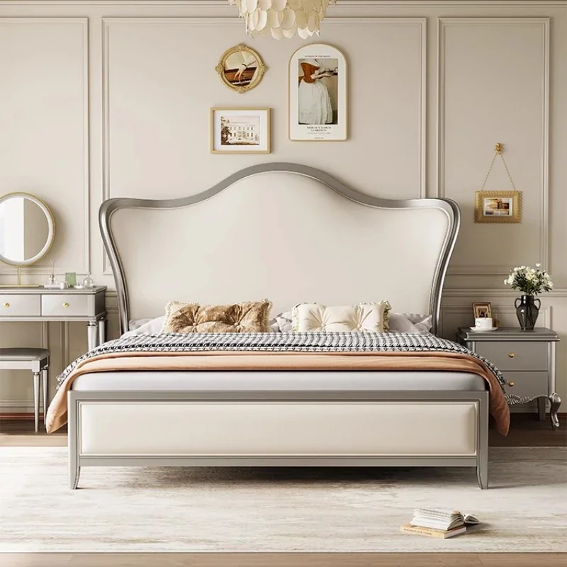 سرير تجميل بسيط بتصميم غرفة نوم مزدوجة فاخرة بحجم كينغ سرير بناتي للنوم الأميرة المحمولة Camas De Casal أثاث عصري