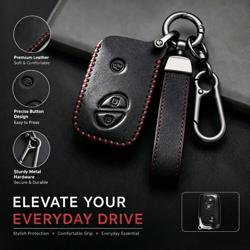 For Lexus IS250 IS300C RX270 CT200H GX400 GX460 ES240 ES350 LS460 GS300 450h 460h 3Buttons Leather Car Remote Key Case Cover