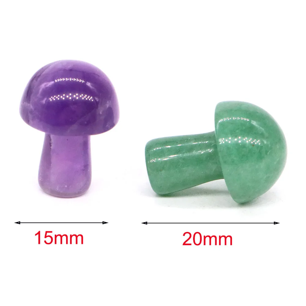 20mm Mushroom Statue Natural Stone Reiki Healing Crystal Amethyst Tiger Eye Gemstones DIY Accessories Garden Aquarium Home Decor