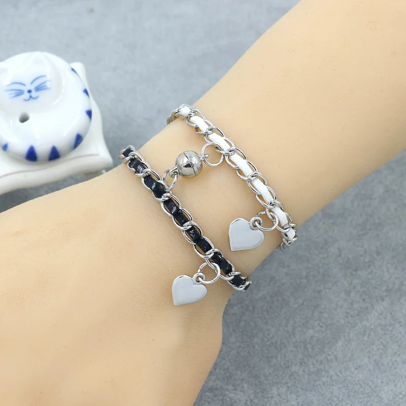 charm leather bracelet For Women Men Punk Rope Chain Charms Bangles Gothic Jewelry Gifts