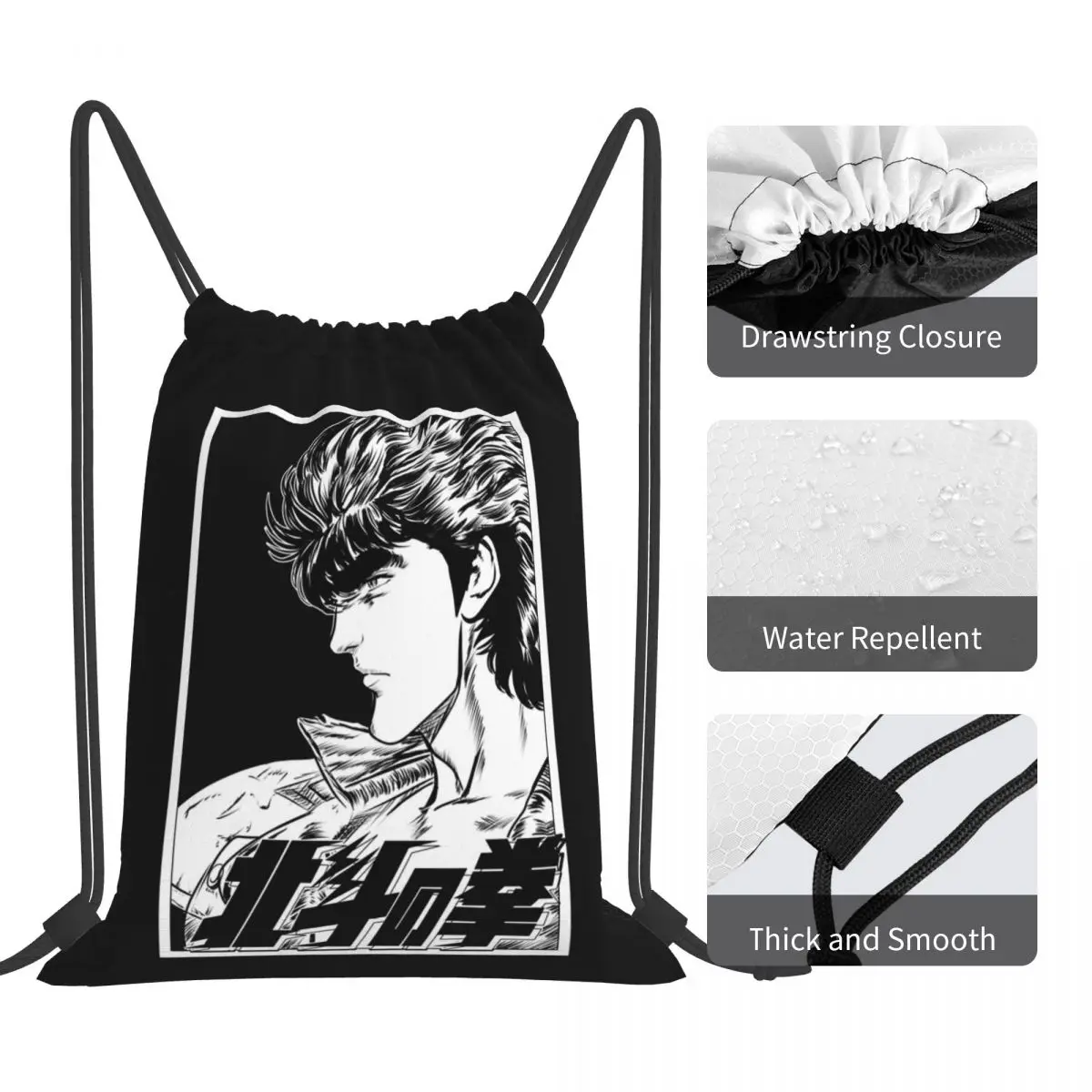 حقائب ظهر Fist Of The North Star Kenshiro حقائب ظهر كاجوال برباط حقيبة رياضية حقائب كتب للطلاب والنساء